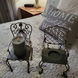 Pair of Metal Candle Holders